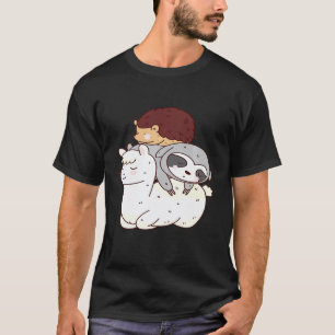 Camiseta Preguiça Montando Ouriço Montando Lhama Premium