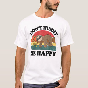 Camiseta Preguiça Não Se Apresse Seja Feliz Gráfico Diverti