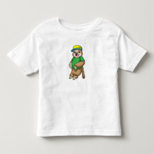 Camiseta Preguiça no beisebol com taco de beisebol