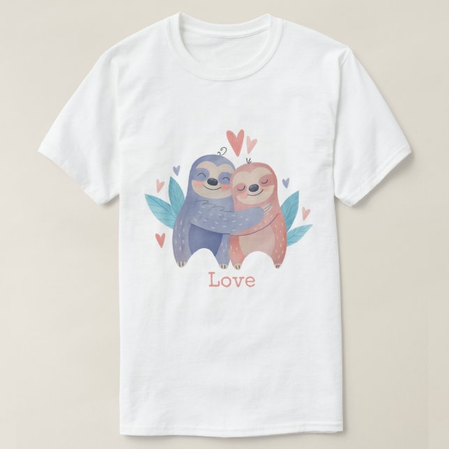 Camiseta Preguiças Apaixonadas (Frente do Design)
