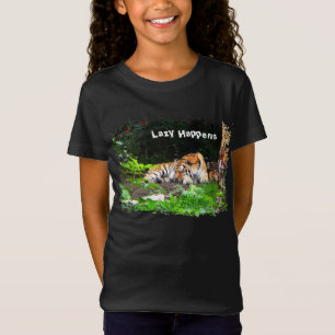 Camiseta Preguiçoso Acontece Tigre Siberiano