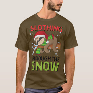 Camiseta Preguiçoso Através Da Neve Engraçada Homens De Nat