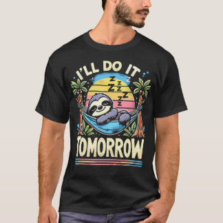 Camiseta Preguiçoso Divertido Bicho-Preguiça Dormindo Procr