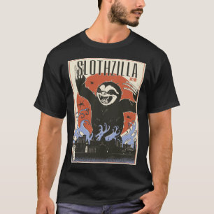 Camiseta Preguiçoso engraçado Slothzilla Ásia Monstro
