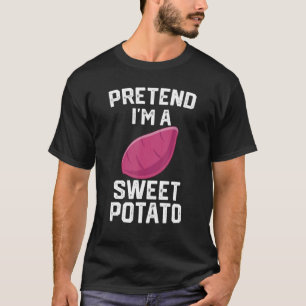 Camiseta Preguiçoso Figurino de Batata Doce de Halloween Eu