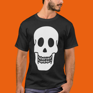 Camiseta Preguiçoso Halloween Skeleton Skull Face Costume