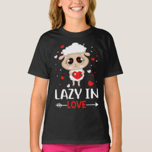 Camiseta Preguiçoso no Amor Ovino para Solteiros Dias de os