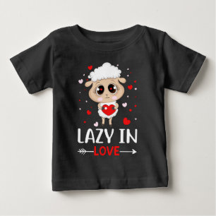 Camiseta Preguiçoso no Amor Ovino para Solteiros Dias de os