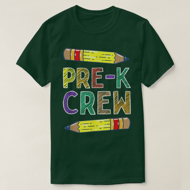 Camiseta PreK Crew Funny PreK Teachers Back To School  (Frente do Design)
