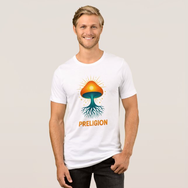 Camiseta Preligion - logotipo de Cogumelo (Frente Completa)