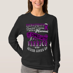 Camiseta Prematura de Fita Roxa de Suporte ao Guerreiro de 