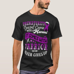 Camiseta Prematura de Fita Roxa de Suporte ao Guerreiro de