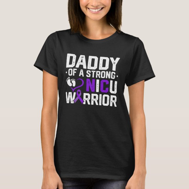Camiseta Prematurity Awareness Daddy Nicu Warrior Preemie D (Frente)
