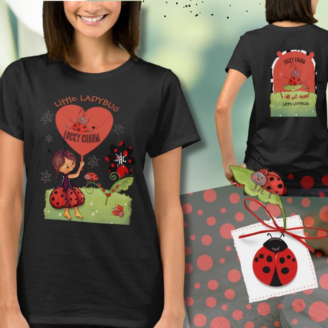 Camiseta Premiação para a Vencedora do Chá de Bebê da Joani (Funky Ladybug Garden Baby Shower Winner's Prize T-Shirt)