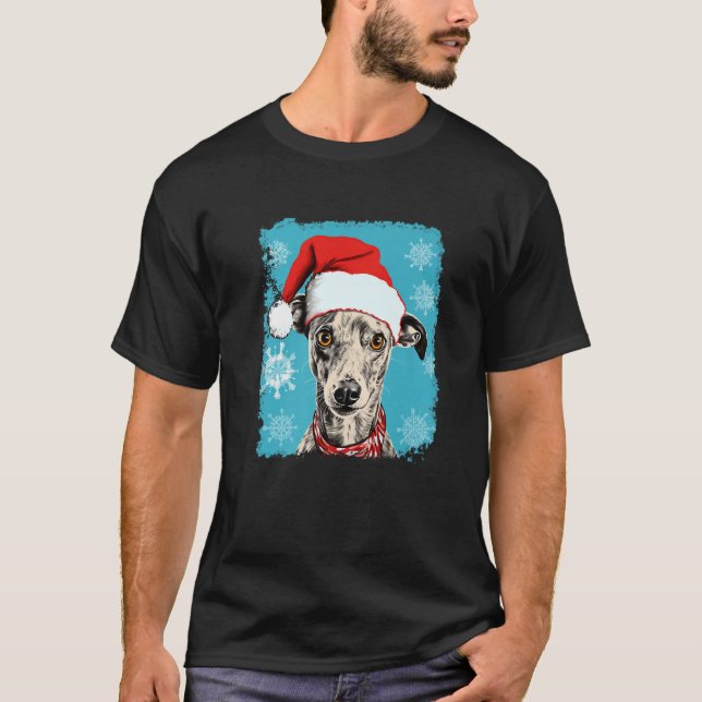 Camiseta Prêmio de Greyhound Italiano dos Cães de Natal (Frente)