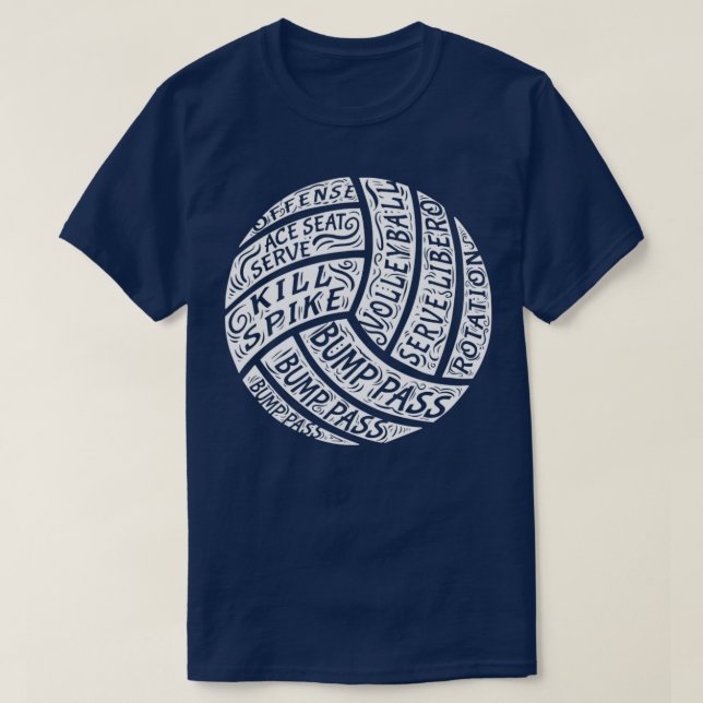 Camiseta Prêmio de Impressão de Voleibol para Presente de A (Frente do Design)