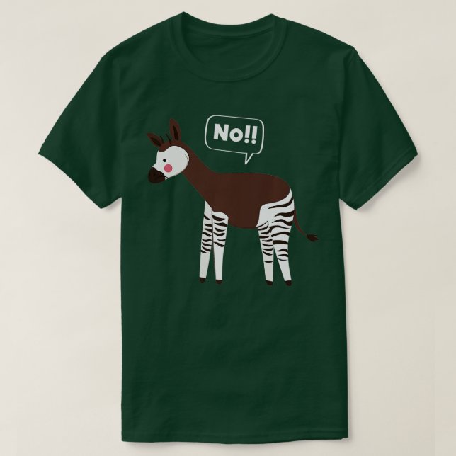 Camiseta Prêmio Sem Animais Ameaçados de Okapi (Frente do Design)
