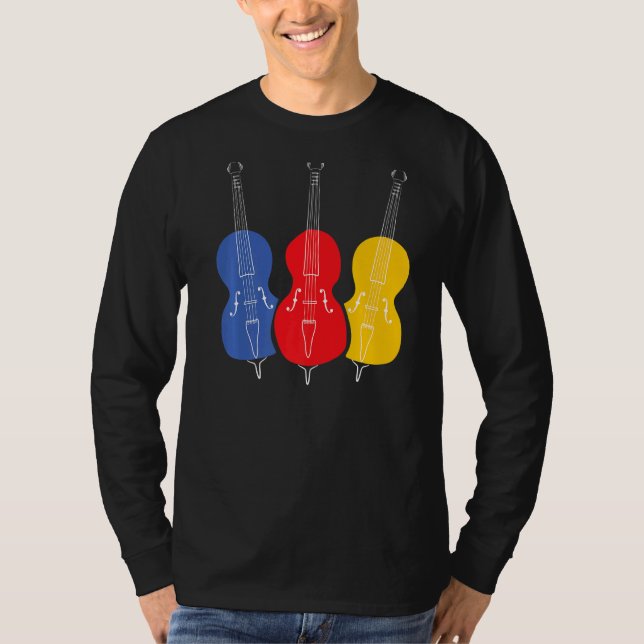 Camiseta Premium de String de Bass Retroto em Baixo Duplo (Frente)