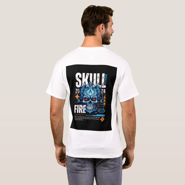Camiseta Premium Oversized Skull Fire 2026 com Imp (Parte Traseira Completa)