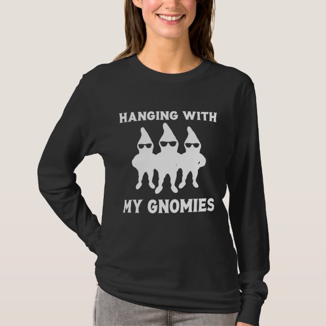 Camiseta Prendendo Com Meu Gnomos Engraçado Tee Gnomo (Frente)