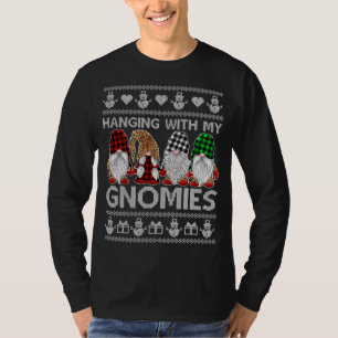 Camiseta Prendendo-Me Com Os Meus Gnomos De Natal Gnomos Gn