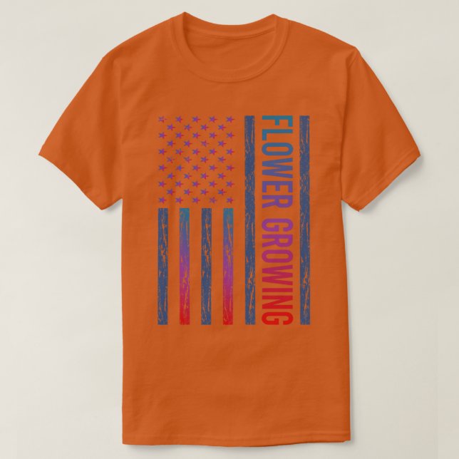 Camiseta Prensagem de Flores de Flores de Gradação (Frente do Design)