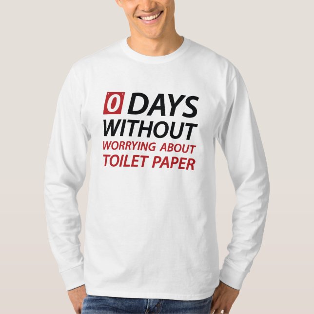 Camiseta Preocupações com papel higiênico (Frente)