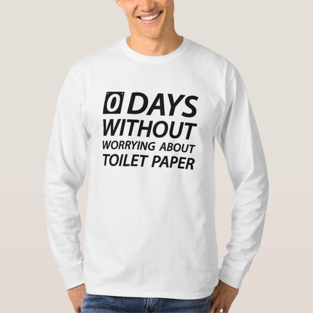 Camiseta Preocupações com papel higiênico (Frente)