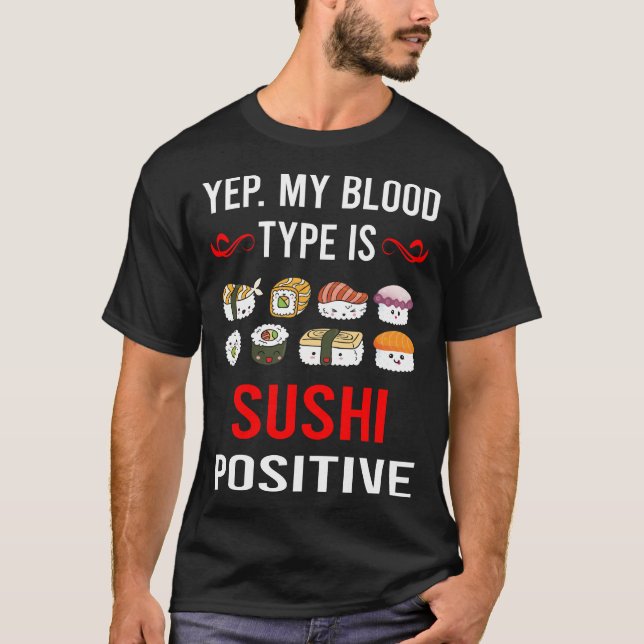Camiseta Preparação de Sushi Tipo Sanguíneo (Frente)