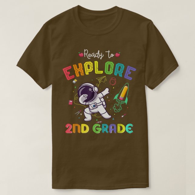Camiseta Preparado para aplaudir Astronauta de Grau segundo (Frente do Design)