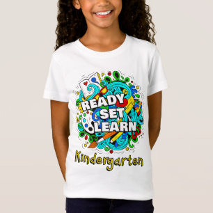 Camiseta Preparado Para Aprender A Iniciar Crianças Do Jar