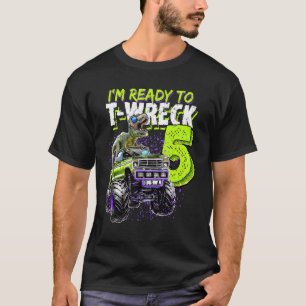 Camiseta Preparado Para Destruir 5 Monstros De Dinossauro,