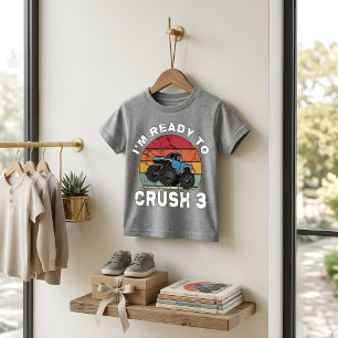 Camiseta Preparado para esmagar 3 Monstros de Aniversário d