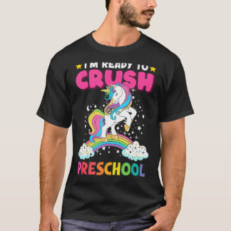 Camiseta Preparado Para Esmagar A Pré-Escola Cute Unicorn D