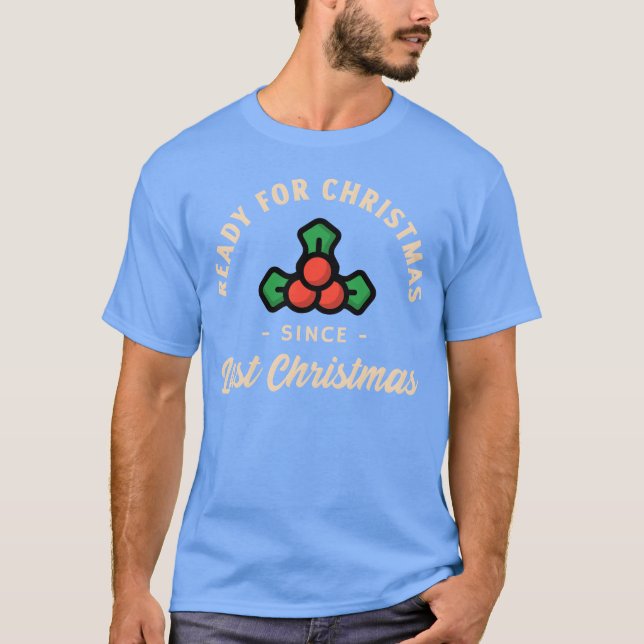 Camiseta Preparado para o Natal desde o retro de Natal (Frente)