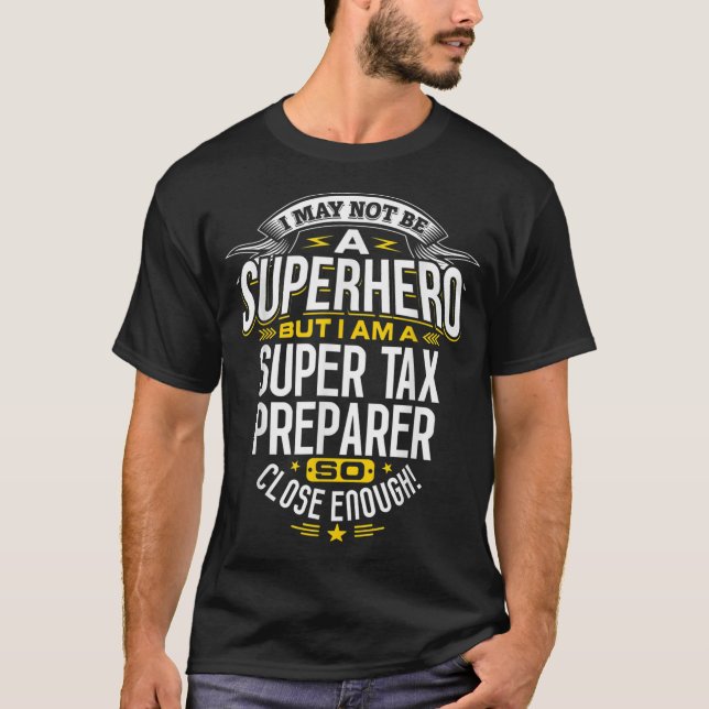 Camiseta Preparador Fiscal de Super-Heróis Idea (Frente)