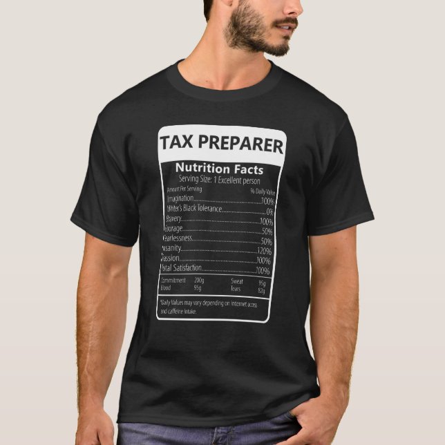 Camiseta Preparador Fiscal Fatos Nutricionais Sarcástico (Frente)