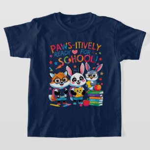 Camiseta Preparados para a Escola com Patinhas!