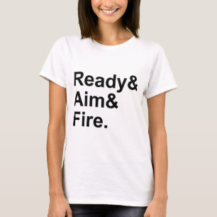 Camiseta Preparar Apontar Fogo Instruções de Tiro Militar