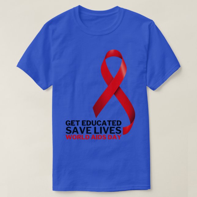 Camiseta Prepare para salvar vidas no mundo contra a AIDS 7 (Frente do Design)