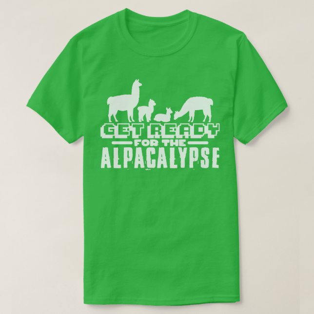 Camiseta Prepare-se para o Alpacalypse (Frente do Design)