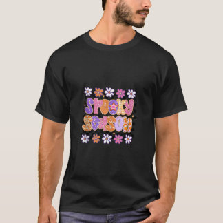 Camiseta Preppy Checked Spooky Season Floral Halloween Fl