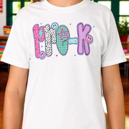 Camiseta Preppy Pré K Primeiro Dia de Aula Coquette