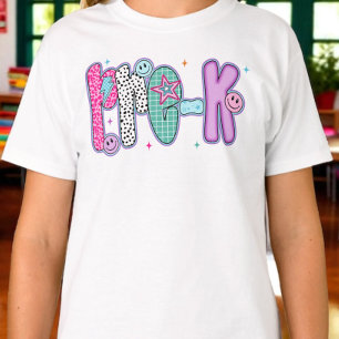 Camiseta Preppy Pré K Primeiro Dia de Aula Coquette