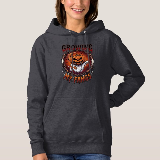 Camiseta Presas Crescentes Morcego de Abóbora Fantasma Vamp (Frente)