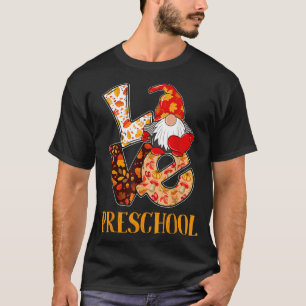 Camiseta Preschool Love Autumn Fall Gnomo Para Professores 