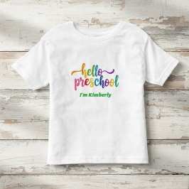 Camiseta Preschool Shirt, Hello Preschool, First Day