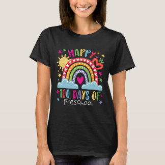 Camiseta Preschool Teacher Girls Kids Rainbow 100 Days Of S