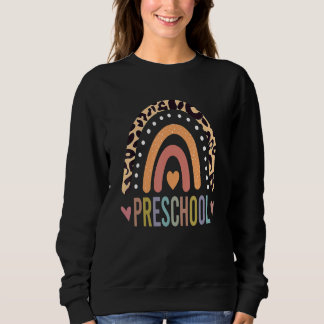 Camiseta Preschool Teacher Leopard Rainbow Teacher Back To 