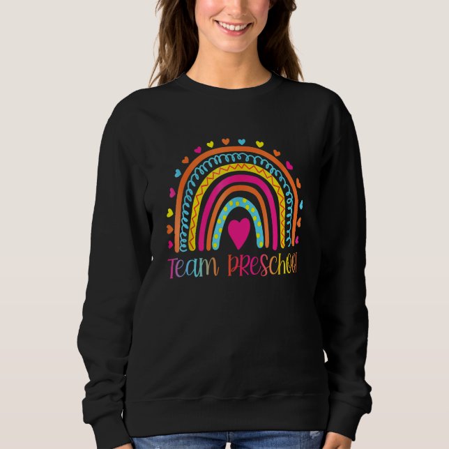 Camiseta Preschool Teacher  Rainbow  Back To School (Frente)
